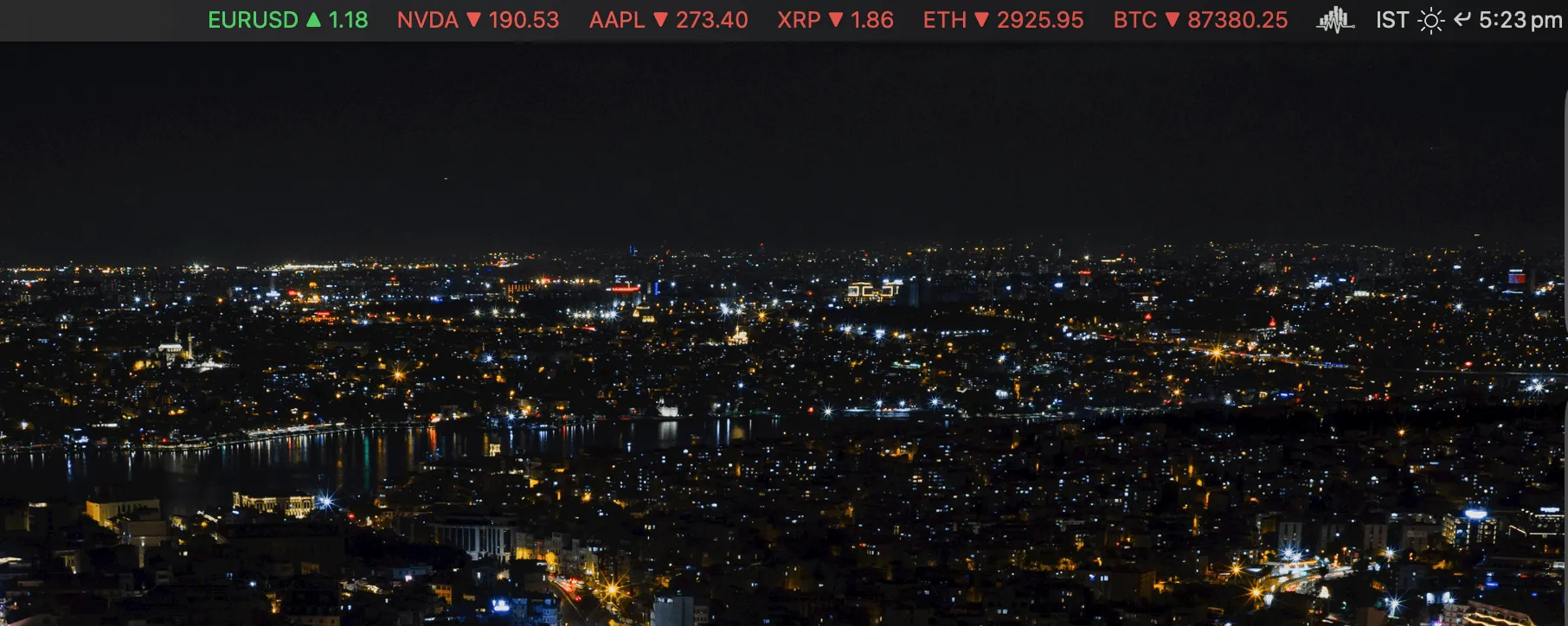 MarketPulseBar menu bar ticker