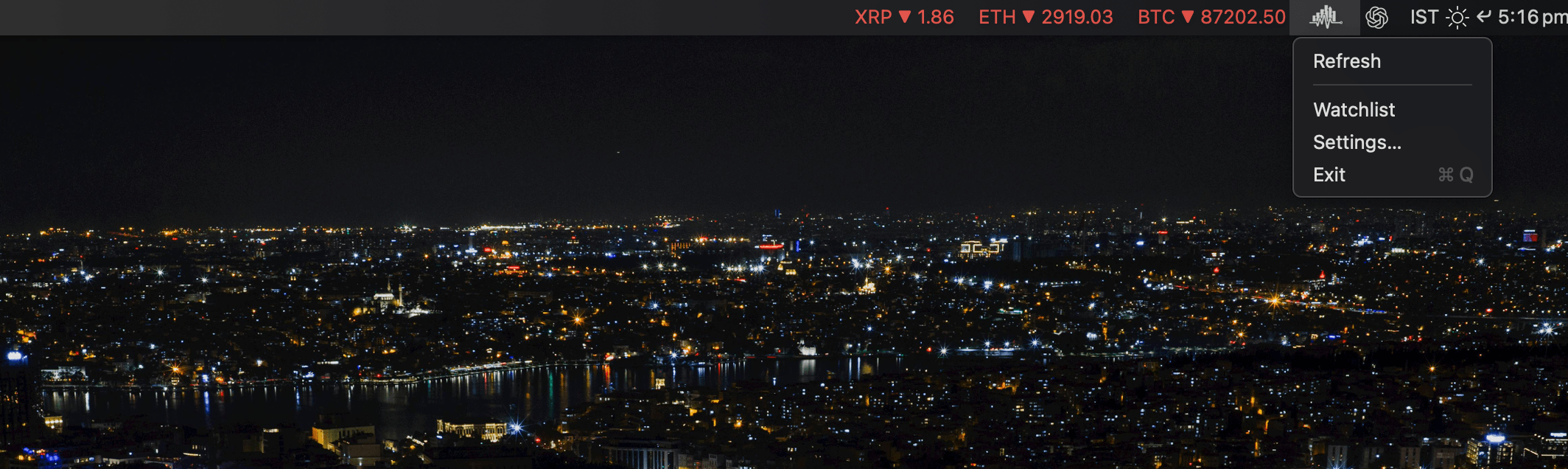 MarketPulseBar display controls for choosing how symbols appear